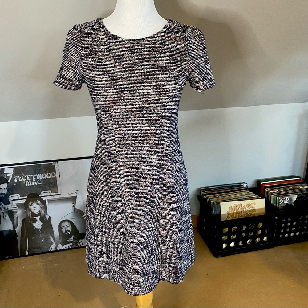 Loft Tweed Short Sleeve Dress